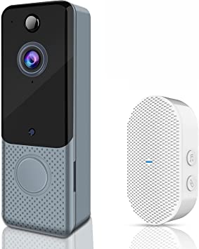 【Free Cloud Storage】 Wireless Video Doorbell Camera 1080P WiFi Door Bell with Chime, PIR Motion Detection, Two-Way Audio, IR Night Vision, 166°Wide Angle, IP65 Waterproof, Rechargeable Batteries