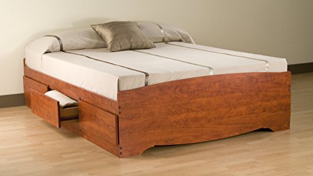 Cherry Queen Mate’s Platform Storage Bed with 6 Drawers