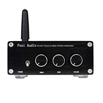 Bluetooth Amplifier 2 Channel Stereo Receiver Mini Hi-Fi Class D Integrated Amp 2.0CH for Home Audio Speakers 100W x 2 with Bass and Treble Control Bluetooth 4.2 TPA3116(with Power Supply)