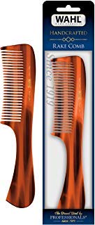 Wahl Beard, Mustache & Hair Rake Comb for Men's Grooming - Handcrafted & Hand Cut with Cellulose Acetate - Smooth, Rounded Tapered Teeth - Model 3325