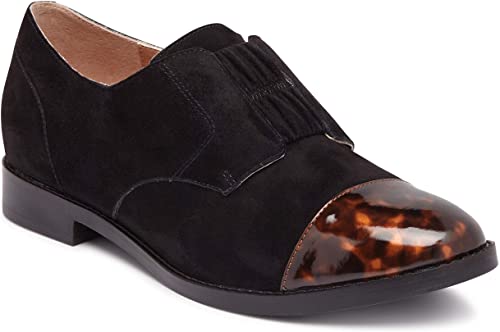 Vionic Women's Wise Jayla Slip On Shoes - Ladies Cap Toe Derby Flats with Concealed Orthotic Arch Support