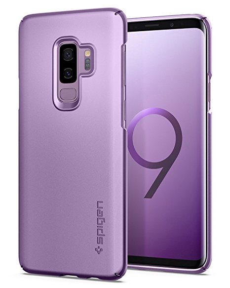 Spigen Thin Fit Galaxy S9 Plus Case with SF Coated Non Slip Matte Surface for Excellent Grip and QNMP Compatible for Galaxy S9 Plus (2018) - Lilac Purple