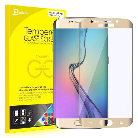 S6 Edge Screen Protector JETech Full Screen 51 Premium Tempered Glass Screen Protector Film for Samsung Galaxy S6 Edge Gold