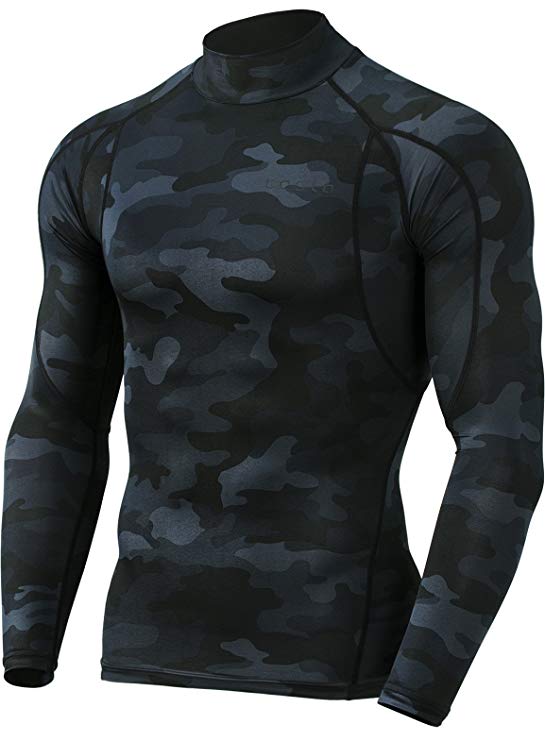 Tesla Men's Mock Long-Sleeved T-Shirt Cool Dry Compression Baselayer MUT12/MUT02