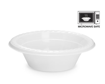 Basix 12 Ounce Disposable Bowls Microwave Safe 100 Count Pack of 2 (200 Bowls Total) White