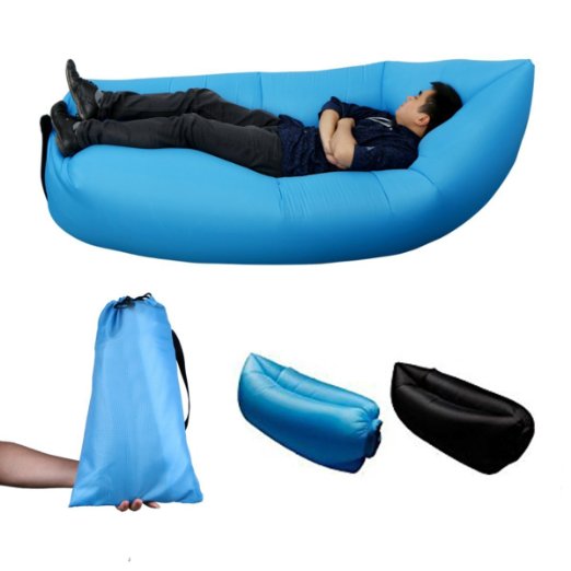 Inflatable Lounger Air Sleeping Bed Bag Sofa, YISCOR Outdoor Inflatable Hangout Portable Bag Lounger, Hangout Camping Bed, Beach Cheer, Beach Sofa Lounge, Dream Chair, Garden Cushion, Pool Party