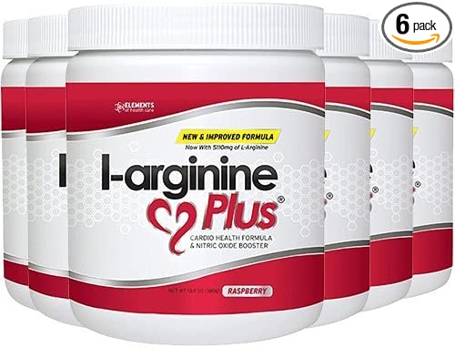 L-Arginine Plus Raspberry 6-Pack - #1 Natural Blood Pressure Supplement, Better Cholesterol, More Energy - Heart Health Supplement 13.4 oz