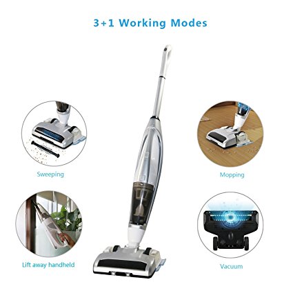 EVERTOP Lift-away Cordless Power Upright Vacuum Cleaner, Silver