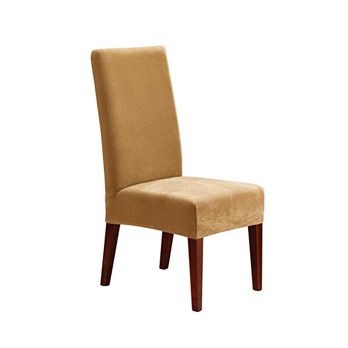 SureFit Stretch Pique - Shorty Dining Room Chair Slipcover  - Antique