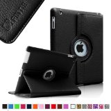 Fintie Apple iPad 234 Case - 360 Degree Rotating Stand Smart Case Cover for iPad with Retina Display iPad 4th Generation the new iPad 3 and iPad 2 Automatic WakeSleep Feature - Black