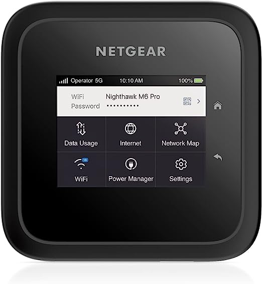 NETGEAR Nighthawk M6 Pro 5G mmWave WiFi 6E Mobile Hotspot Router (MR6550) – Portable Business Companion for Fast, Secure Connections Up to 8Gbps – Unlocked, International Roaming in 125  Countries