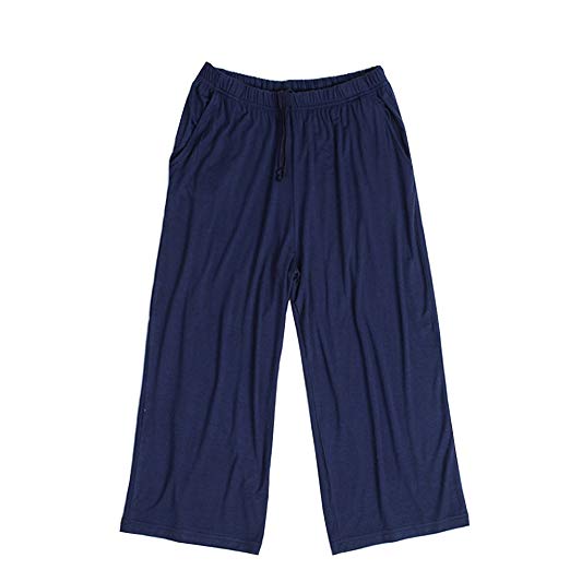 YIJIU Women Knit Jersey Pajama Capri Pants Lounge Casual Sleepwear Pockets