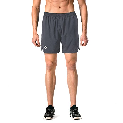Naviskin Men's 5" Quick Dry Running Shorts Workout Athletic Outdoor Shorts Zip Pocket