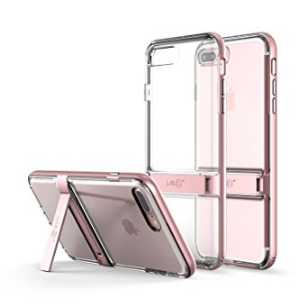 iPhone 7 Plus Case, LABC Kick Bumper case Kickstand Ultimate Absorption from drops and impacts for Apple iPhone 7 Plus (Clear/Rosegold) (LABC-127-CRG)