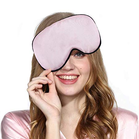 LLLCF Eye Mask,Eye Mask That Allows You To Fall Asleep Quickly,Two-Color Mix And Match 100% Silk Material | Strong Shading | Rubber Band Can Be Manually Adjusted | Suitable For Any Crowd (pink)