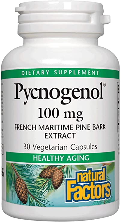 Natural Factors - Pycnogenol 100mg - Promotes Healthy Aging, 30 Vegetarian Capsules