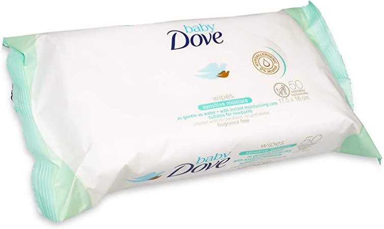 Dove Baby Wipes, Sensitive Moisture, 50 Wipes (Pack of 3)