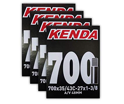 Kenda 700x35-43c (27x1-3/8") 48mm Schrader Valve Bike Tube Bundle - FOUR (4) PACK