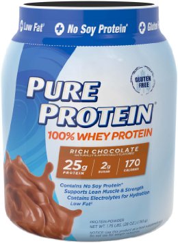 Pure Protein 100% Whey Powder Rich Chocolate, 1.75 pounds