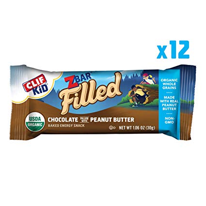 Clif Kid ZBAR Filled - Organic Energy Bar - Chocolate Peanut Butter - (1.06 Ounce Snack Bar, 12 Count) (Packaging May Vary)