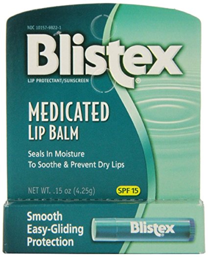 Blistex Medicated Lip Balm SPF 15 0.15 oz (Pack of 3)
