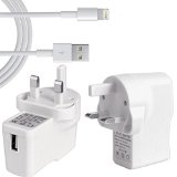 iPhone 5 Charger iPhone 5  iPhone 5S  iPhone 5C iOS 8 Compatible USB Fast Charger includes USB Charging Cable for iPhone 5 iPhone 5S and iPhone 5C