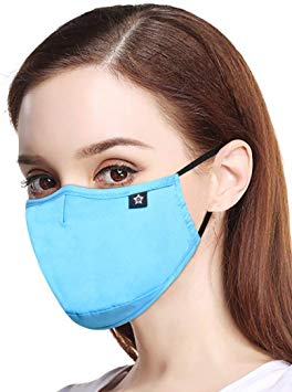 Novotel Washable Cotton Anti Dust Mask - Earloop Respirator Reusable Half Face Safety Masks - Breathable Mask with PM2.5 Activated Carbon Filter Insert for Running,Cycling,Flu,Dustproof (18)