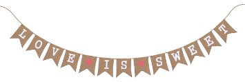 Wedding Decorations - Bridal Shower Decorations- Love Is Sweet Burlap Banner by Sterling James Co.