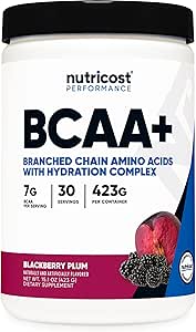 Nutricost BCAA   Hydration Powder (BlackBerry Plum) 30 Servings - Branched Chain Amino Acids with Hydration Complex - Gluten-Free, Non-GMO