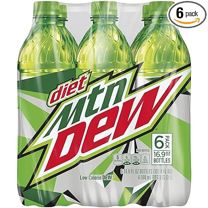 Diet Mountain Dew Soda, 16.9oz Bottles (6 Pack)