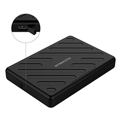 [Tool-Free ] Yottamaster 2.5-Inch USB 3.0 External Hard Drive Enclosure SATA III for 9.5mm 7mm 2.5" SATA HDD and SSD [UASP Supported]