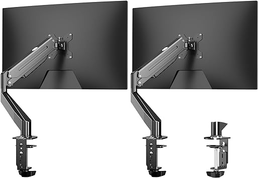 Suptek Monitor Mount Gas Spring Monitor Arm Desk Mount Fully Adjustable Fits 17 20 22 23 24 26 27 inch Monitors Weight Capacity up to 13.2 lbs (2 PCS)