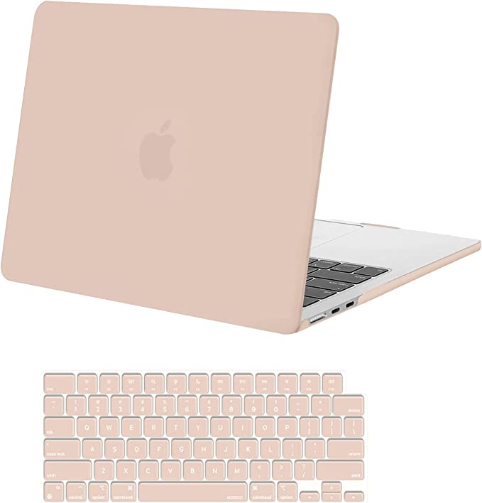 MOSISO Compatible with MacBook Air 13.6 inch Case 2022 2023 Release A2681 M2 Chip with Liquid Retina Display & Touch ID, Protective Plastic Hard Shell Case & Keyboard Cover Skin, Camel