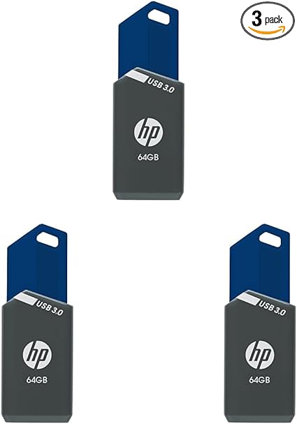 HP 64GB x900w USB 3.0 Flash Drive (Pack of 3)