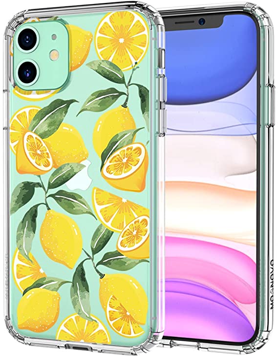 MOSNOVO iPhone 11 Case, Lemon Pattern Clear Design Transparent Plastic Hard Back Case with TPU Bumper Protective Case Cover for Apple iPhone 11 (2019)