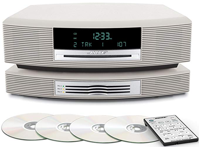 Bose Wave Music System with Multi-CD Changer -- Platinum White, Compatible with Alexa Amazon Echo