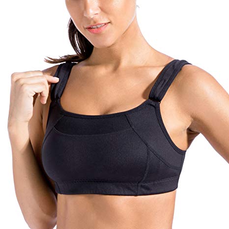 SYROKAN Womens Bounce Control Wirefree High Impact Maximum Support Sports Bra