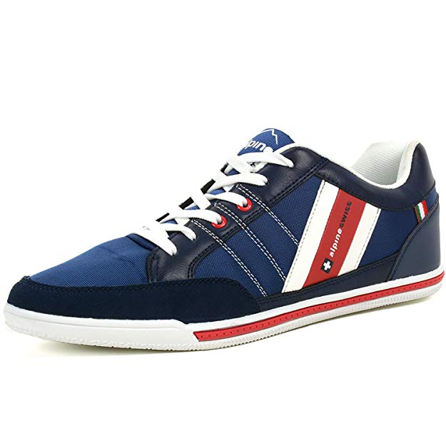 alpine swiss Mens Stefan Suede Trim Retro Fashion Sneakers