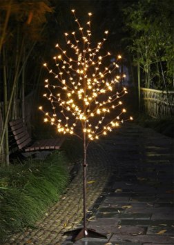 Lightshare 6 Ft Blossom Tree has 208L LED lights and 20L LED C7 Decoration Light, Warm White