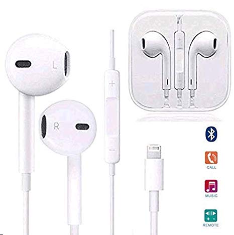 In-Ear Earbuds Headphones, Parmeic Wired Earphones Stereo Bass Noise Cancelling Ear Buds Headsets with Microphone and Volume Control Compatible with iPhone 8/8 Plus/ 7/7Plus/ X /XS/XS Max/XR