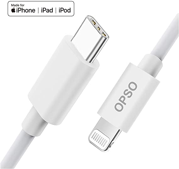 OPSO USB C to Lightning Cable 4 ft, [Apple MFi Certified] Fast Charging Cable Compatible with iPhone 11 Pro Max X XS XR XS Max/8/8 Plus, iPad Pro Supports Power Delivery with Type C Wall Charger