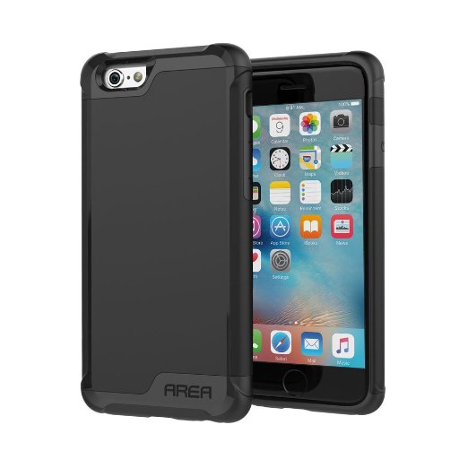 iPhone 6S Plus Case, Area by Incipio 5.5" Premium 2-Piece Shock-Absorbing Heave Duty Dual Layer Bumper Cover for iPhone 6 Plus Case [DualPro Version]-Black/Black