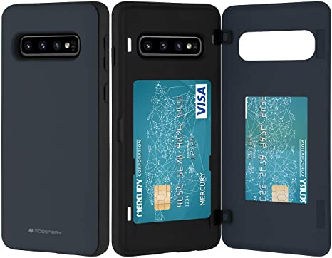 Goospery Galaxy S10 Wallet Case with Card Holder, Protective Dual Layer Bumper Phone Case (Midnight Blue) S10-MDB-NVY