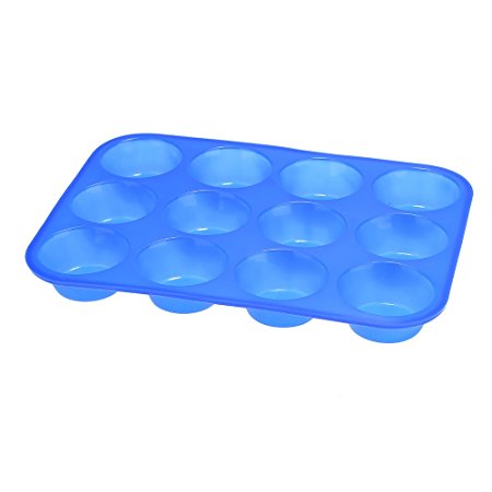 CCINEE 12 Cups Silicone Cup Cake Moulds Muffin Pan Tray Baking Tool Mould Dishwasher Microwave Oven Safe