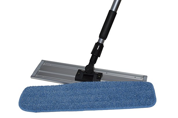 Nine Forty Industrial Strength Microfiber Hardwood Floor Cleaner - Dust Mop Kit includes Microfiber Wet Mop Pad, Telescoping Handle, & Frame (18" Frame)