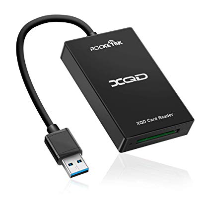 【Upgraded Version】 Rocketek XQD Reader. XQD Card Reader Compatible with XQD G-Series & XQD M-Series for Windows/Mac OS. USB 3.0 XQD Memory Card Reader