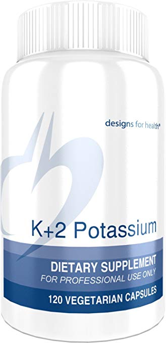 Designs for Health - K 2 Potassium - Potassium Glycinate   Bicarbonate, 120 Capsules