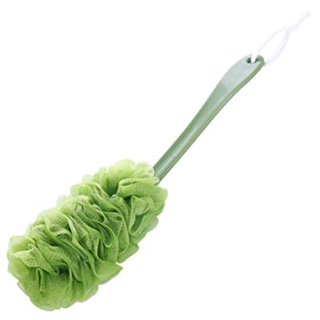 17in Long Plastic Handle Nylon Mesh Brush/body Back/bath Shower Puff Large Head (Green) #1019