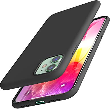 TOZO for iPhone 11 Case 6.1 Inch (2019) Liquid Silicone Gel Rubber Shockproof Shell Ultra-Thin [Slim Fit] Soft 4 Side Full Protection Cover for iPhone 11 with [Black]