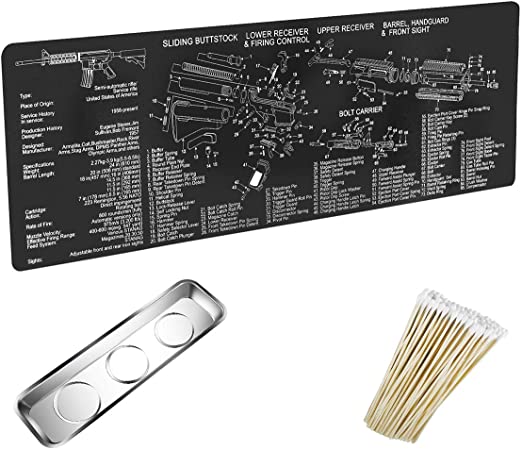 YCWEI YCWEI Gun Cleaning Mat Pad (36 by 12 Inches)-with Magnetic Screws Tools Parts and Cotton swabs.for Handgun Rifle Cleaning-Non Slip and Solvent Resistant- with Parts Diagram